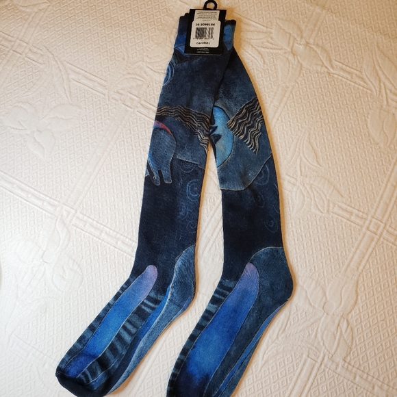 Laurel Burch Indigo Horses Knee high Socks - Picture 6 of 8